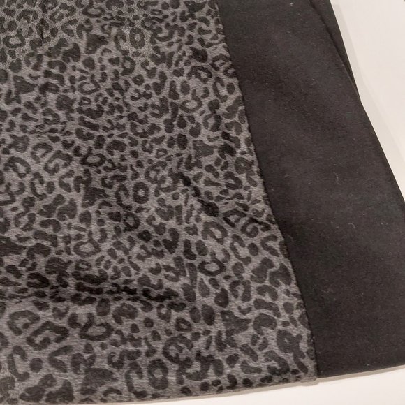 DENVER HAYES Black/Grey Stretch Pencil Skirt w/Animal Print Front Panel - Medium - Picture 9 of 9